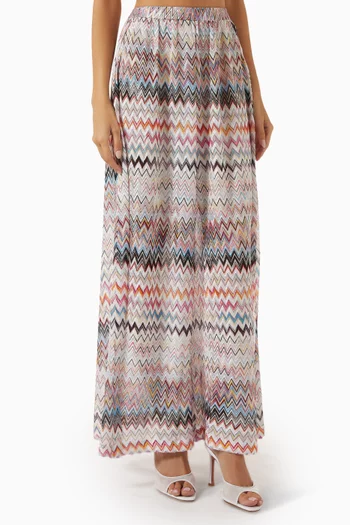 Zig-zag Wide-leg Cover-up Pants