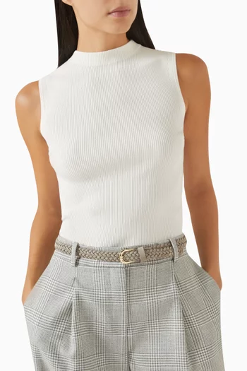 Carol Woven Belt in Suede