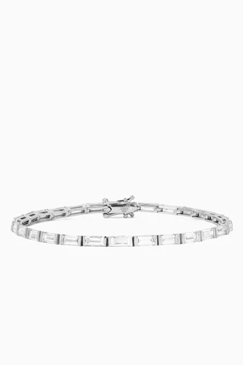 Baguette Diamond Tennis Bracelet in 18kt White Gold