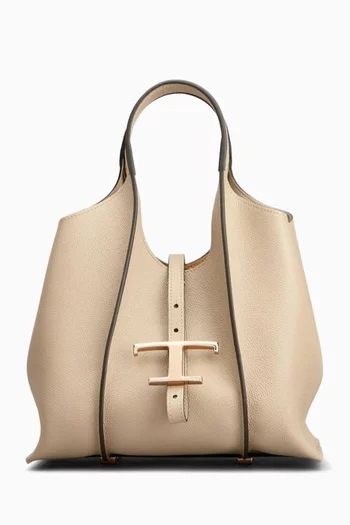 Mini T Timeless Shopping Bag in Leather