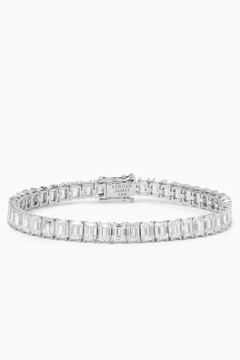 Emerald Diamond Tennis Bracelet in 18kt White Gold