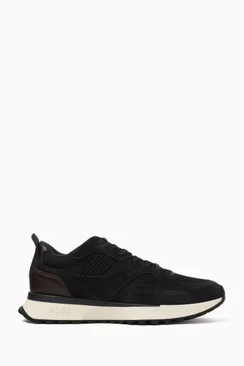 Mid-top Sneakers in Suede & Mesh