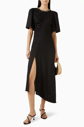 Rilena Midi Dress in Linen-blend