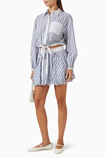 Clissa Tie-front Shirt in Poplin