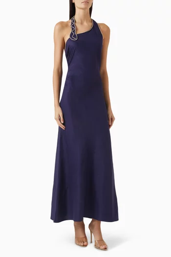 Revos Rhinestone-embellished Dress in Linen Blend