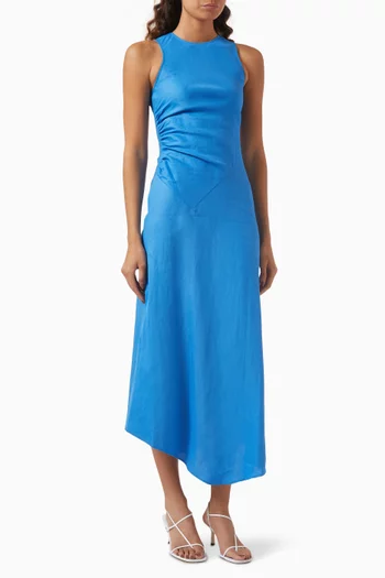 Rais Midi Dress in Linen-blend