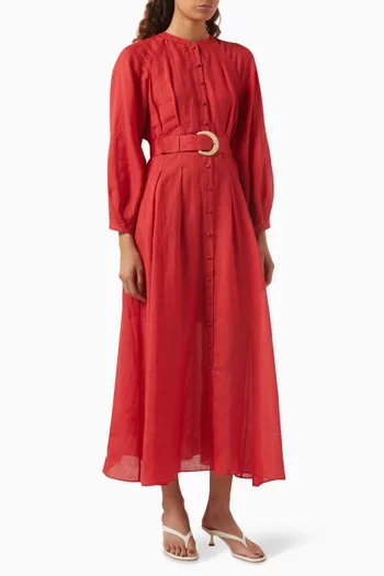 Resse Midi Dress in Ramie