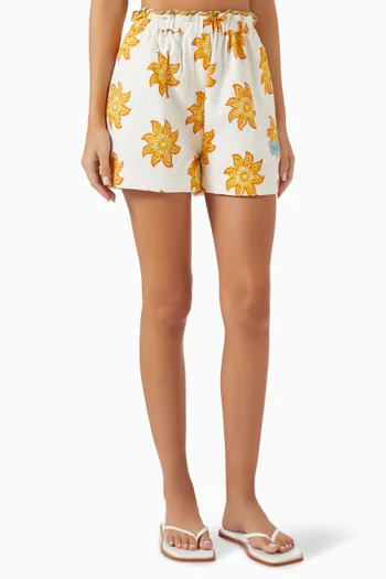 Samos Sun-print Shorts in Cotton