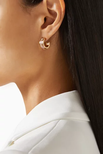 Enamel Tearose Huggie Earrings