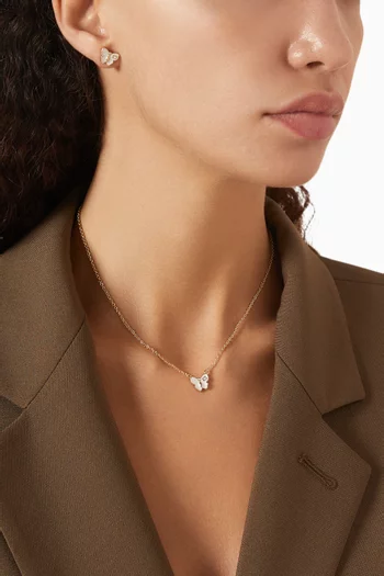 Enamel Butterfly Short Pendant Necklace