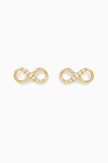 Infinity Diamond Stud Earrings in 18kt Gold