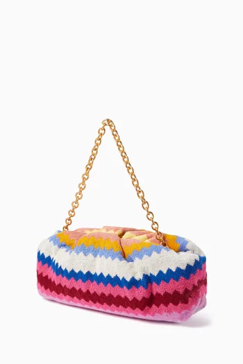 Large Zigzag Towelling Shoulder Bag in Cotton-terry