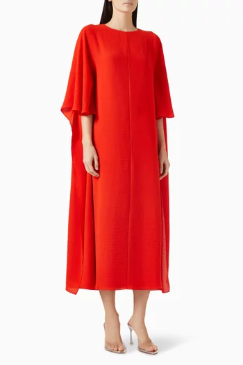 Cape-Sleeve Kaftan Maxi Dress