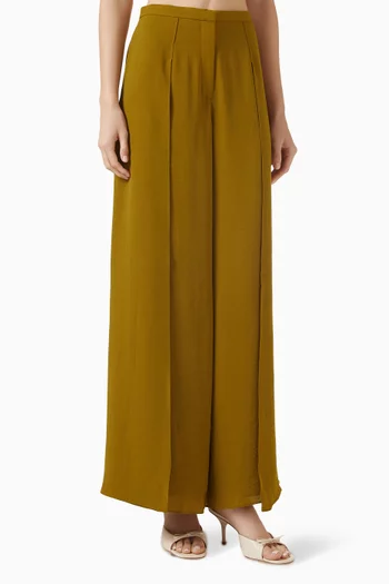 Draped Wide-Leg Trousers