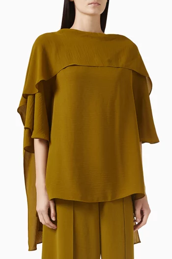 Fluid Cape-Detail Blouse