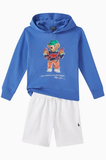 Polo Bear Hoodie in Cotton