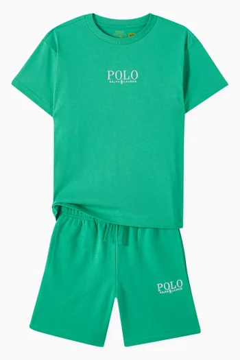 Logo Drawstring Shorts in Cotton-blend