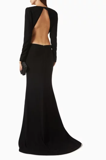 Draped Cut-out Gown in Jersey