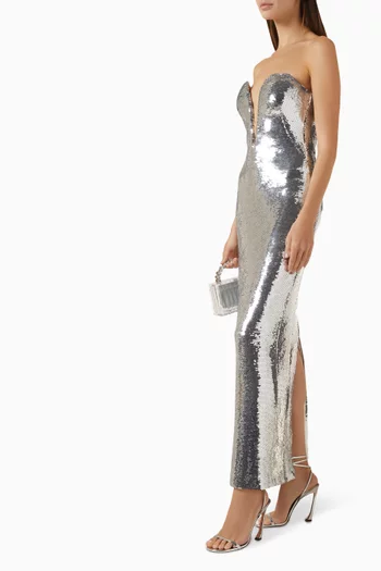 Sequin Bustier Maxi Dress