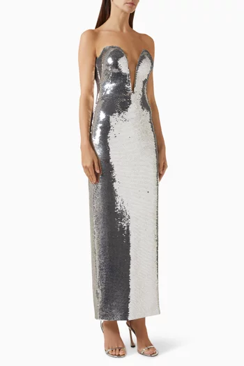 Sequin Bustier Maxi Dress