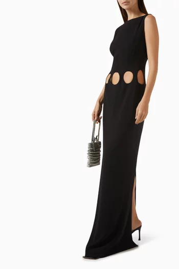 Cut-out Maxi Dress in Crepe