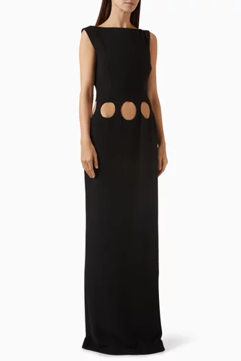 Cut-out Maxi Dress in Crepe