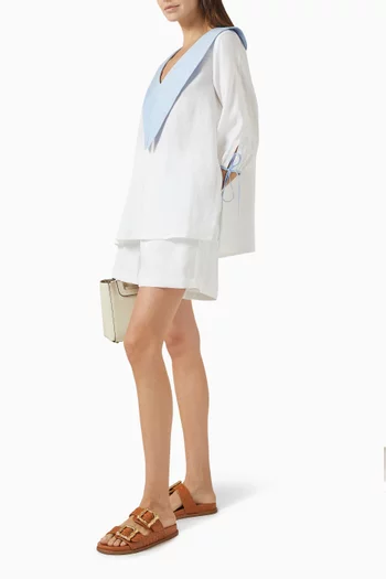 Mila V-neck Top in Linen