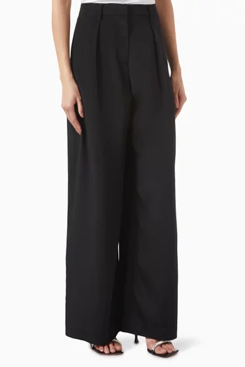 Straight Pants in Silk-blend
