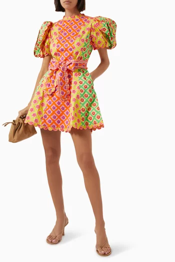 Nauru Floral-print Mini Dress in Stretch-cotton