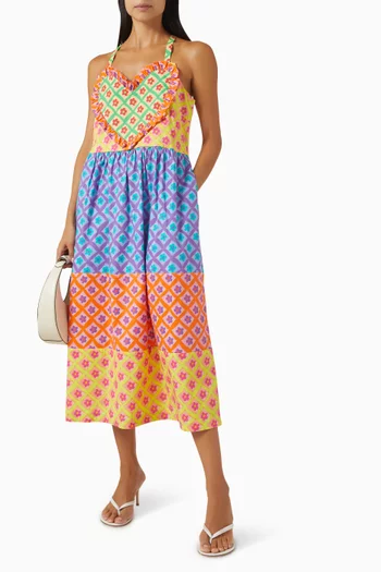 Tahaa Midi Dress in Stretch-cotton