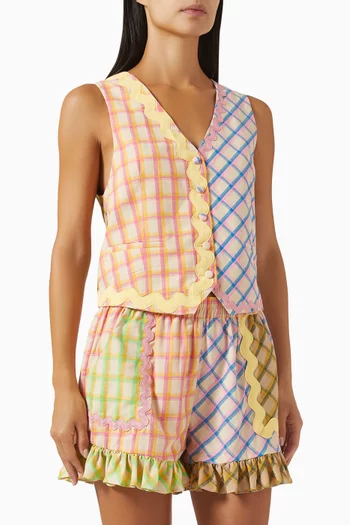 Azores Printed Vest in Cotton-blend