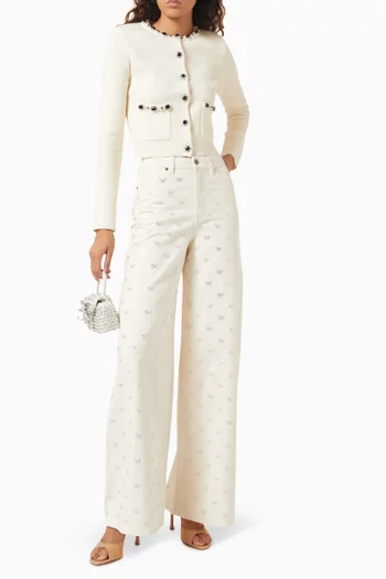 Pearl Diamanté-trim Cardigan