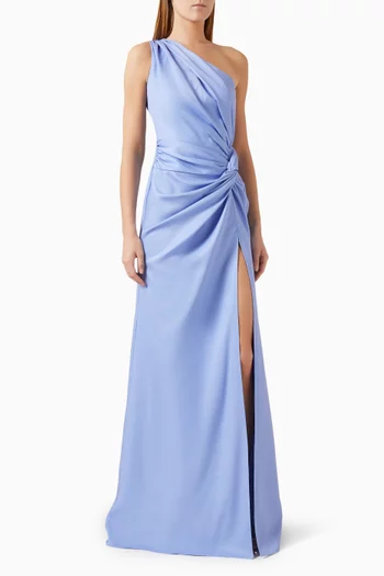 Helene One-shoulder Maxi Dress in Crepe