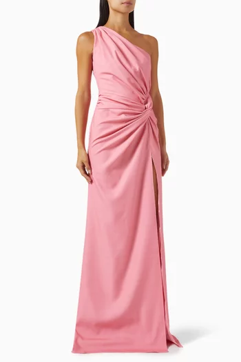 Helene One-shoulder Maxi Dress in Crepe