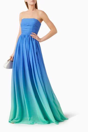 Camille Strapless Maxi Dress in Chiffon
