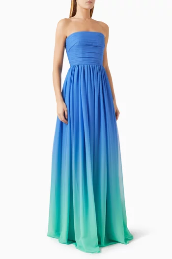 Camille Strapless Maxi Dress in Chiffon