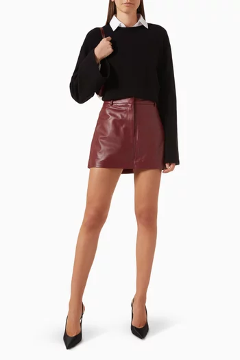 Rib-knit Bell-sleeve Sweater in Cotton Blend