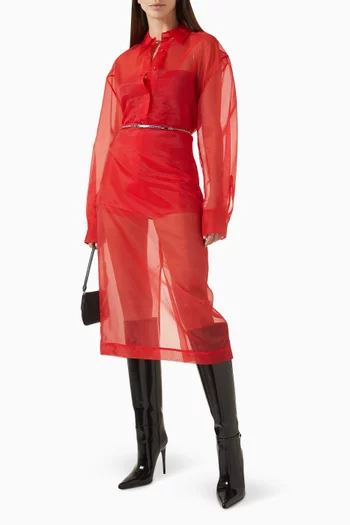 قميص بيري شفاف مزيج حرير