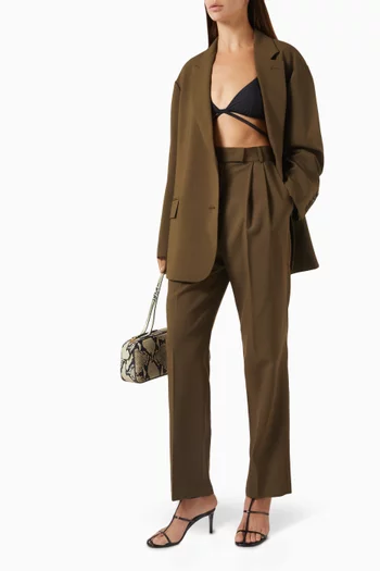 بنطال بدلة بيا بقصة ساق مستقيمة