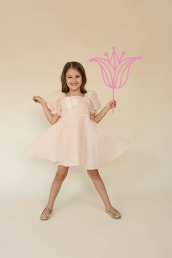 Puff-sleeve Dress