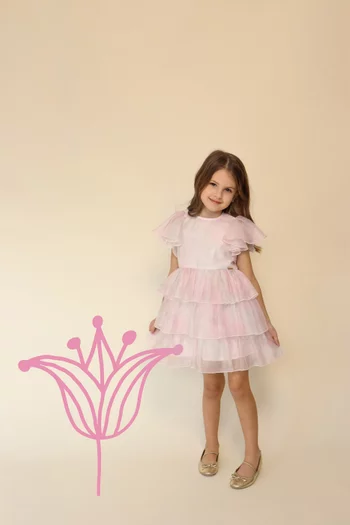 Flared Dress in Viscose-blend