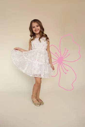 All-over Floral Appliqué Dress