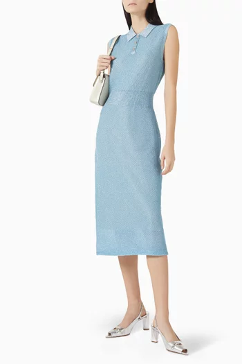 Polo Midi Dress in Mesh