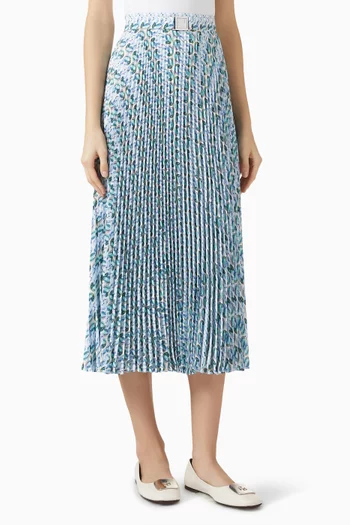 Pleated Midi Skirt in Viscose