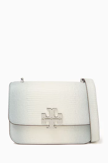 Small Eleanor Convertible Shoulder Bag in Lizard-embossed Leather