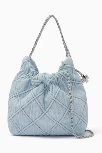 Mini Fleming Hobo Bag in Denim