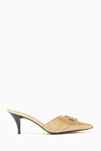 Eleanor 65 Bombe Mules in Satin