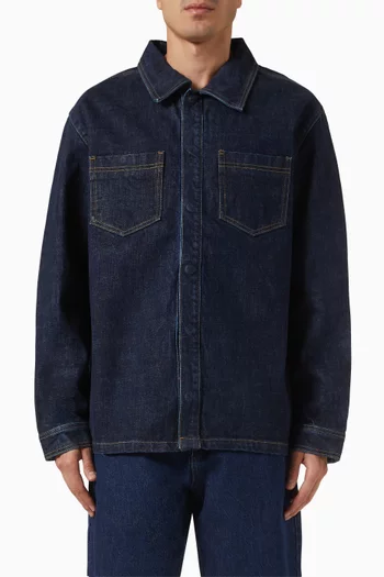 قميص فضفاض دينم قطن