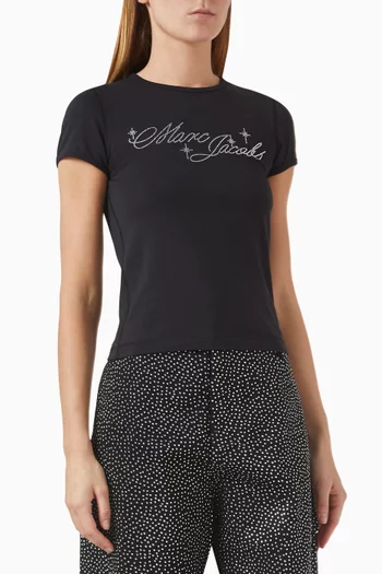 Charm Logo Shrunken T-shirt in Jersey