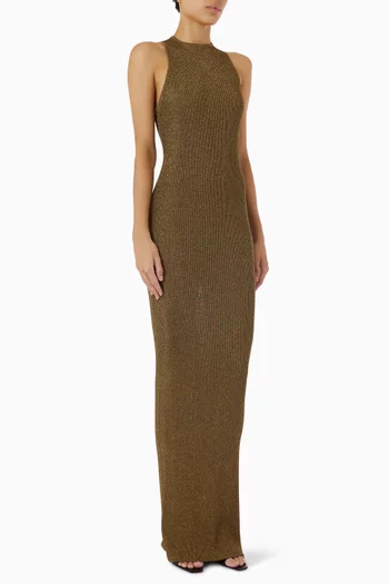 Racerback Maxi Dress in Lamé